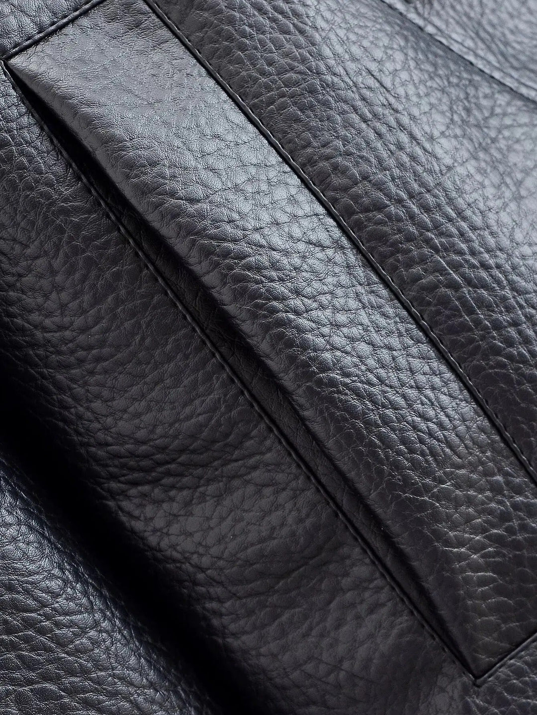 Leather Funnel Neck Jacket black image 11 