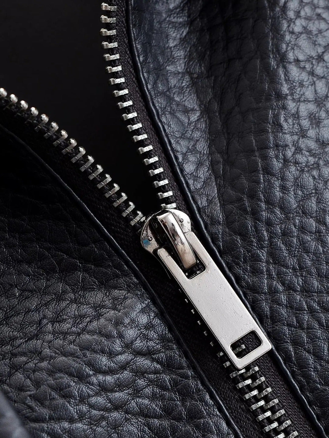 Leather Funnel Neck Jacket black image 14 