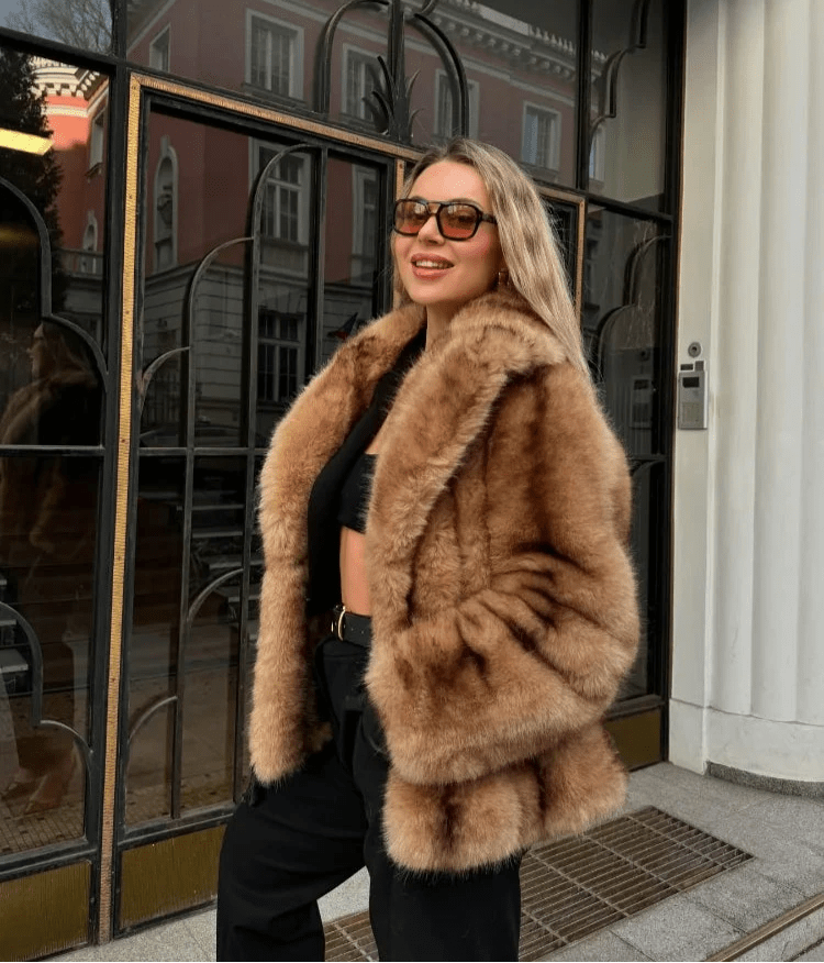 Laurentian Faux Fur Coat brown image 4 