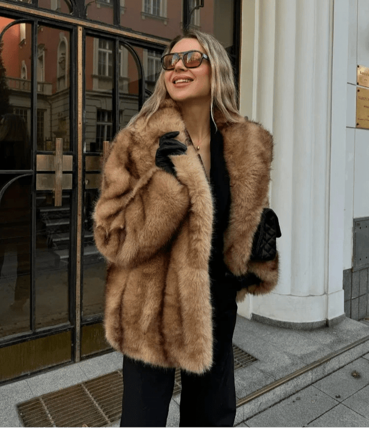 Laurentian Faux Fur Coat brown image 1 