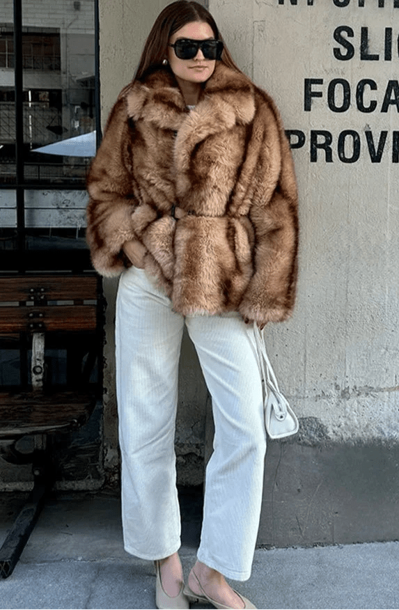 Laurentian Faux Fur Coat brown image 5 