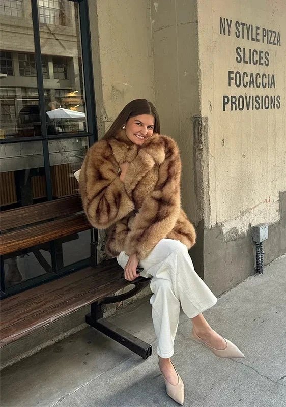 Laurentian Faux Fur Coat brown image 7 