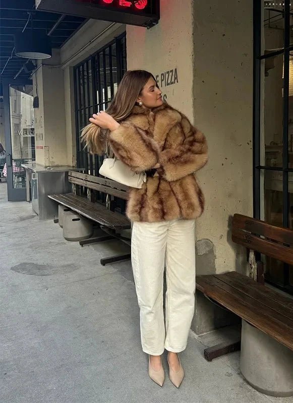 Laurentian Faux Fur Coat brown image 6 
