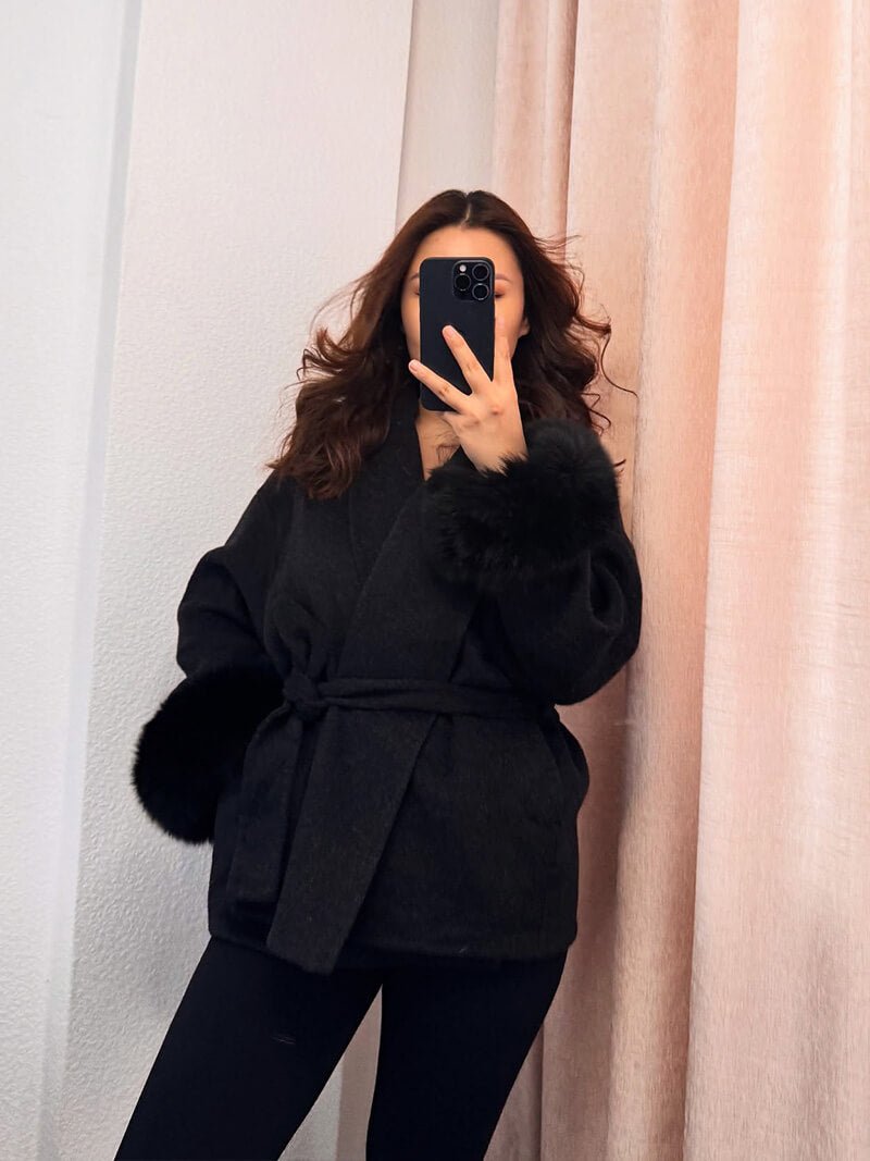 Montreal Faux Fur Coat black image 3 