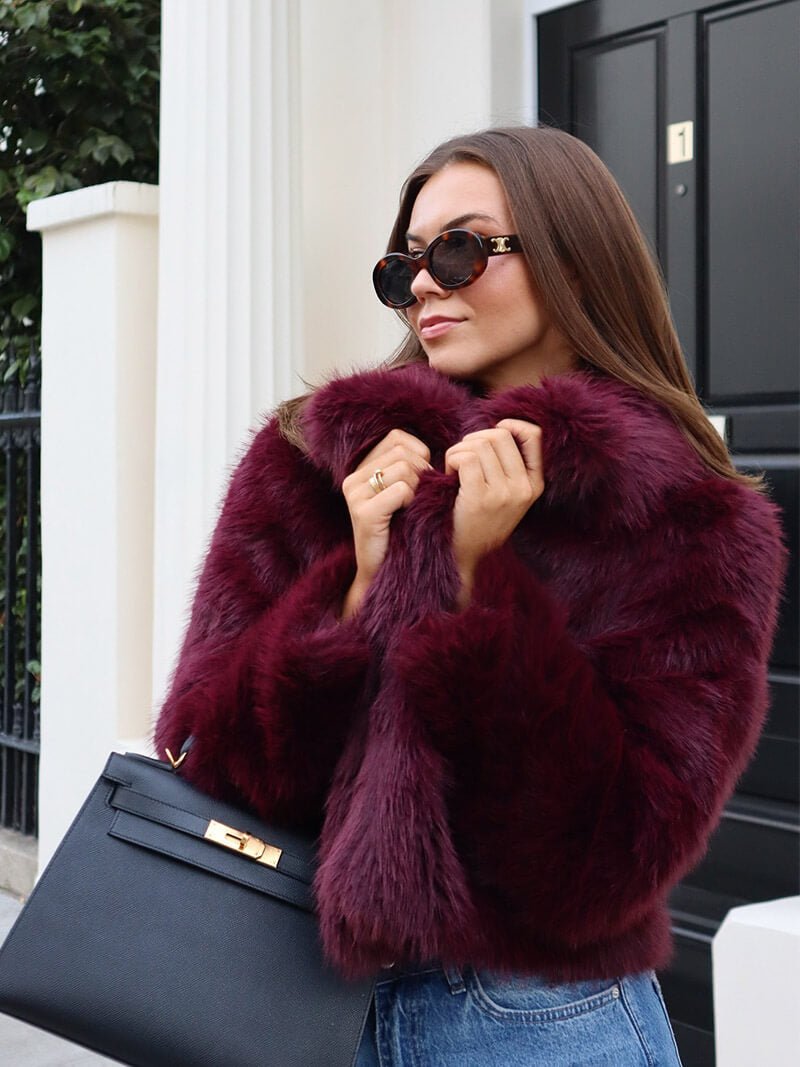 Whistler Faux Fur Coat burgundy image 1 