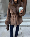 Faux Fur Trim Coat