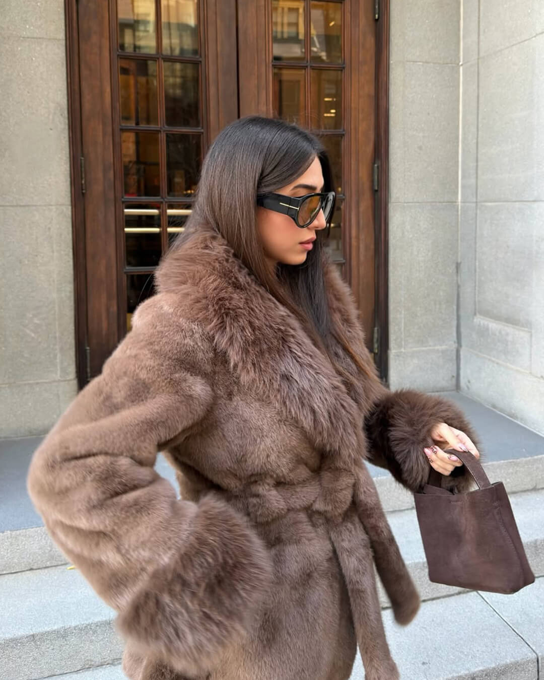 Faux Fur Trim Coat white image 1 