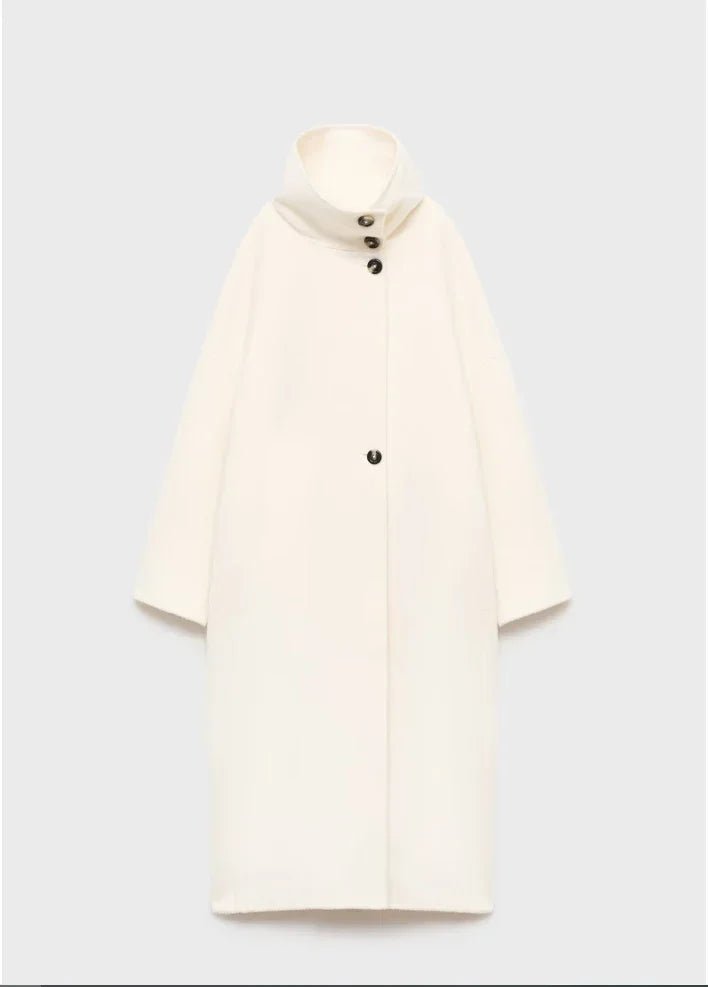 Stand Collar Long Coat offwhite image 7 