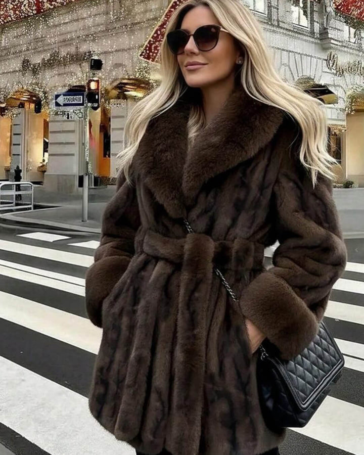 Yorkville Faux Fur Coat coffee image 1 