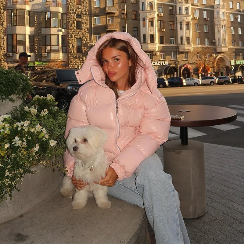 Hooded Puffer Jacket pink image 3 