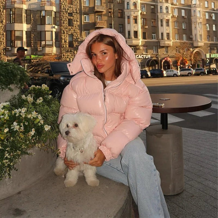 Hooded Puffer Jacket pink image 3 