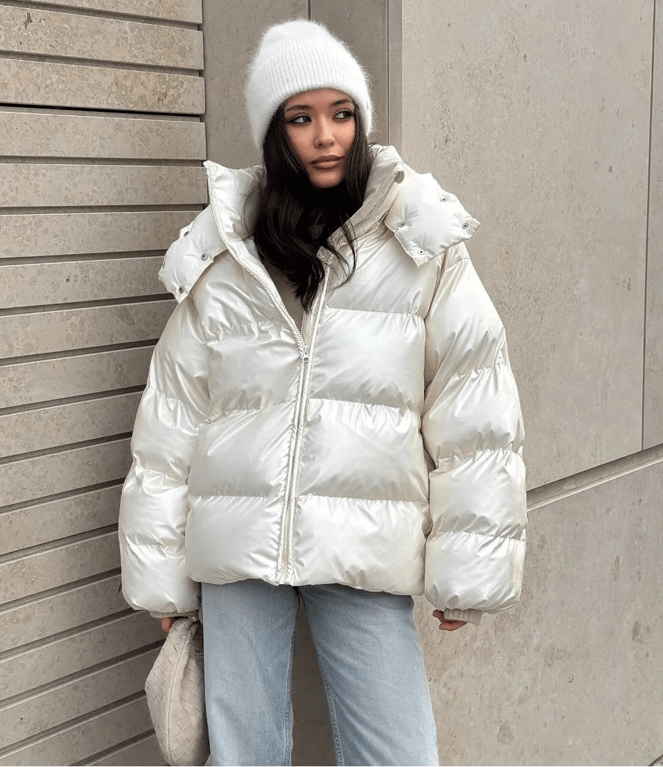 Hooded Puffer Jacket white image 2 