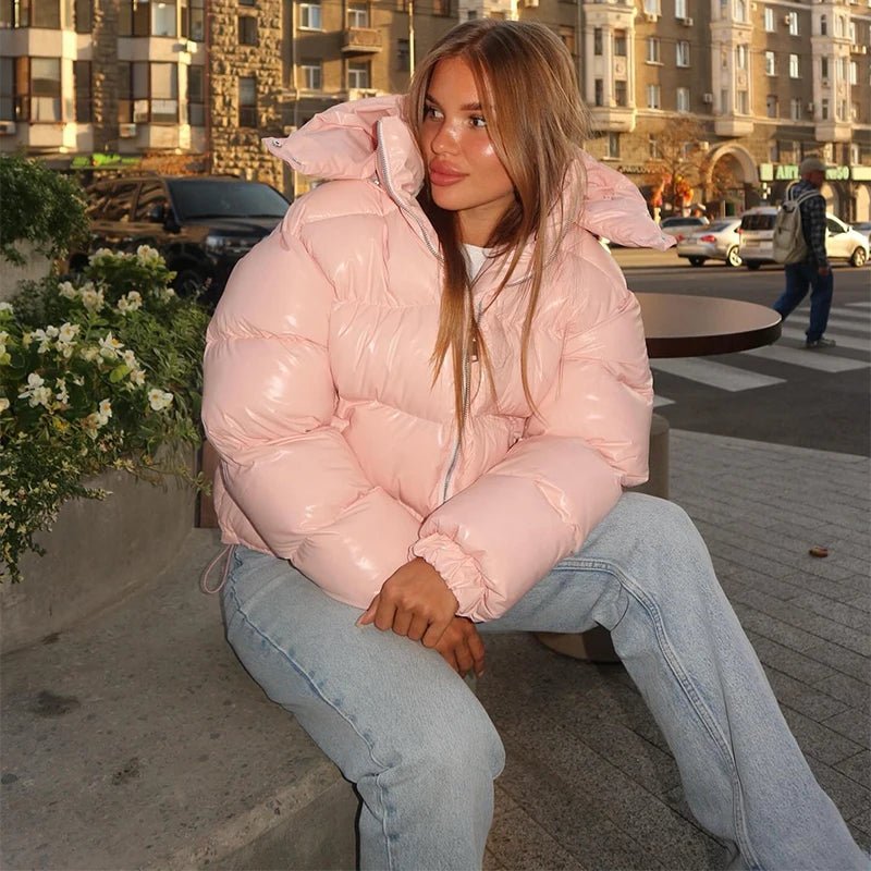 Hooded Puffer Jacket pink image 2 