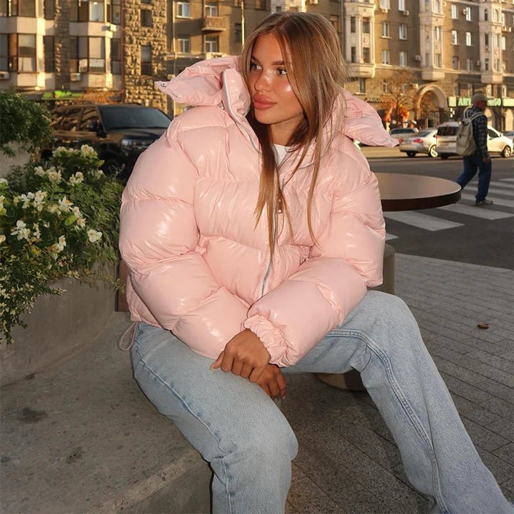Hooded Puffer Jacket pink image 2 