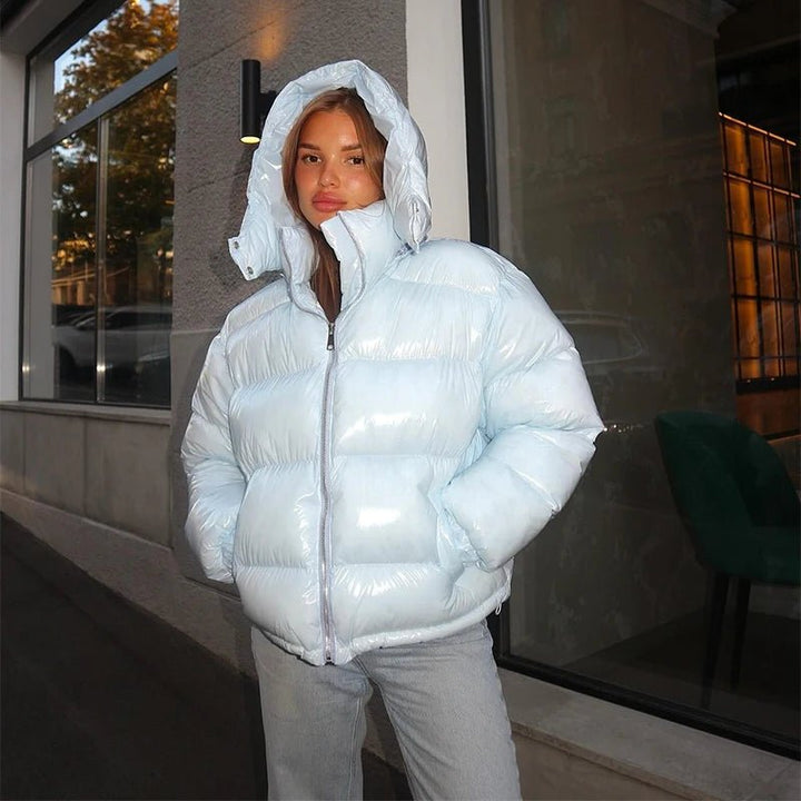 Hooded Puffer Jacket light blue image 3 