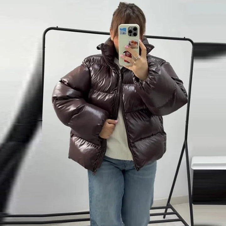 Hooded Puffer Jacket chocolate image 2 