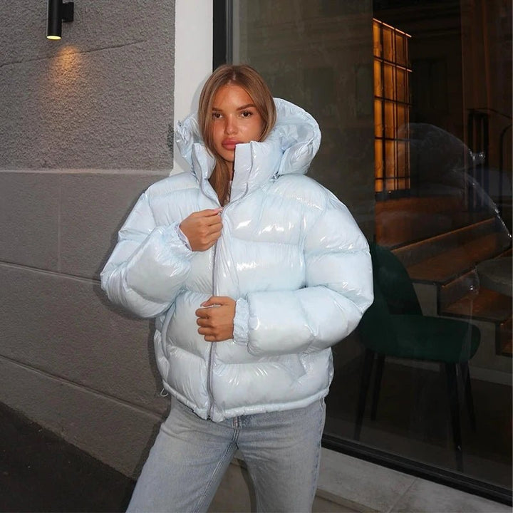 Hooded Puffer Jacket light blue image 1 