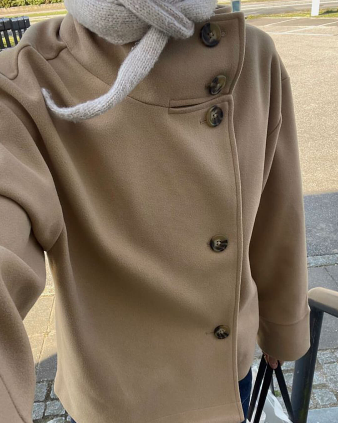 Elegant Stand Collar Jacket beige image 1 