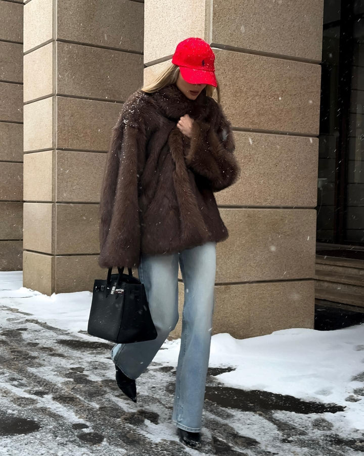Banff Faux Fur Coat brown image 2 