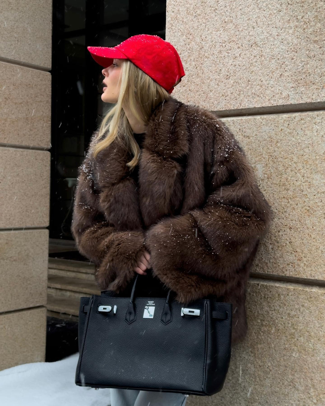 Banff Faux Fur Coat brown image 1 