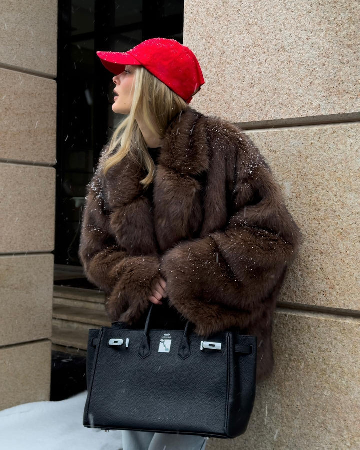 Banff Faux Fur Coat brown image 1 