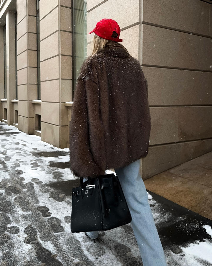 Banff Faux Fur Coat brown image 3 