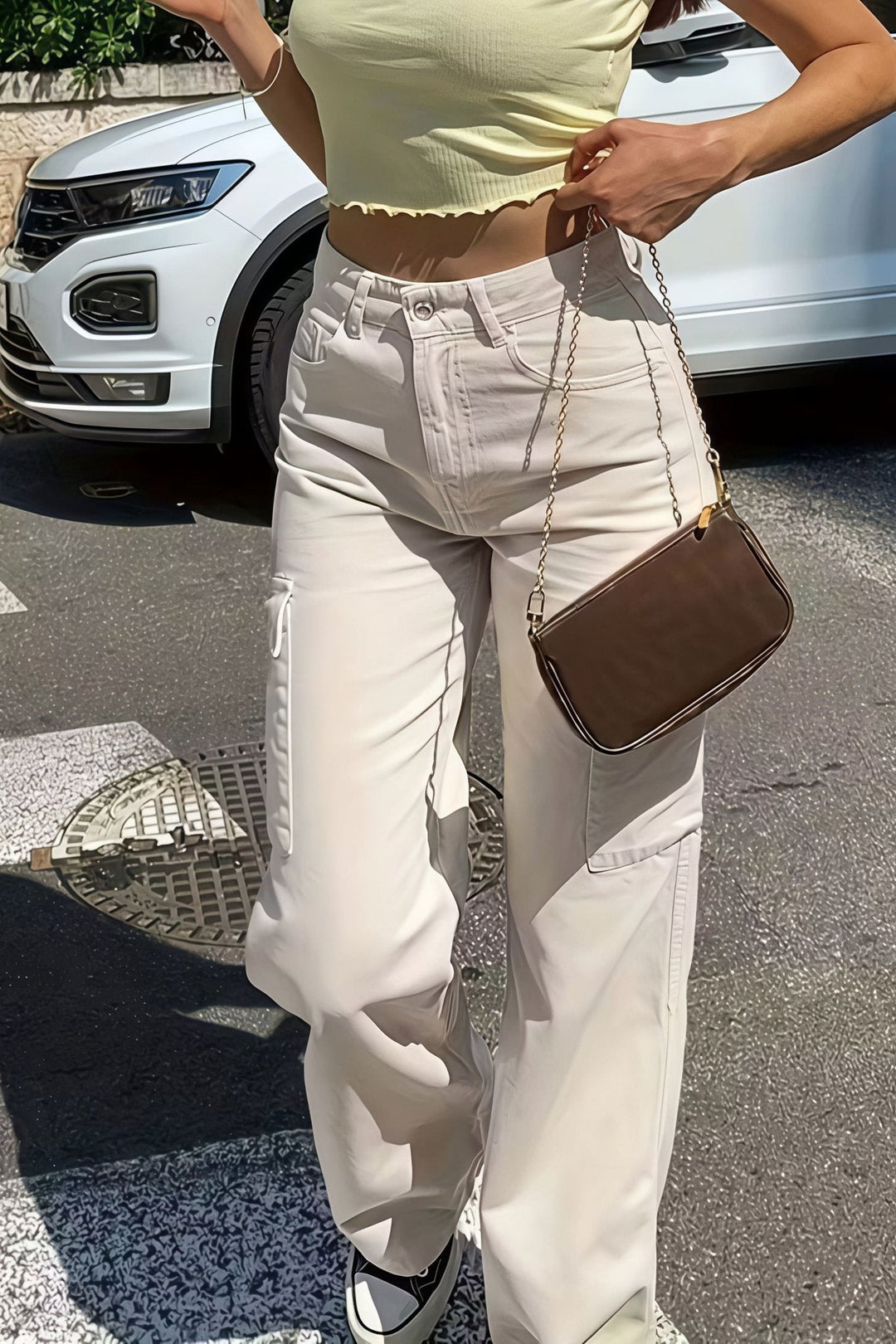 Pocket Cargo Straight Pants beige image 2 