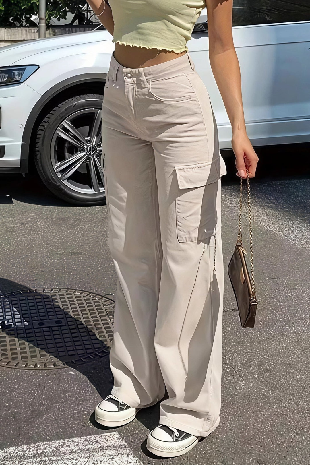 Pocket Cargo Straight Pants beige image 1 