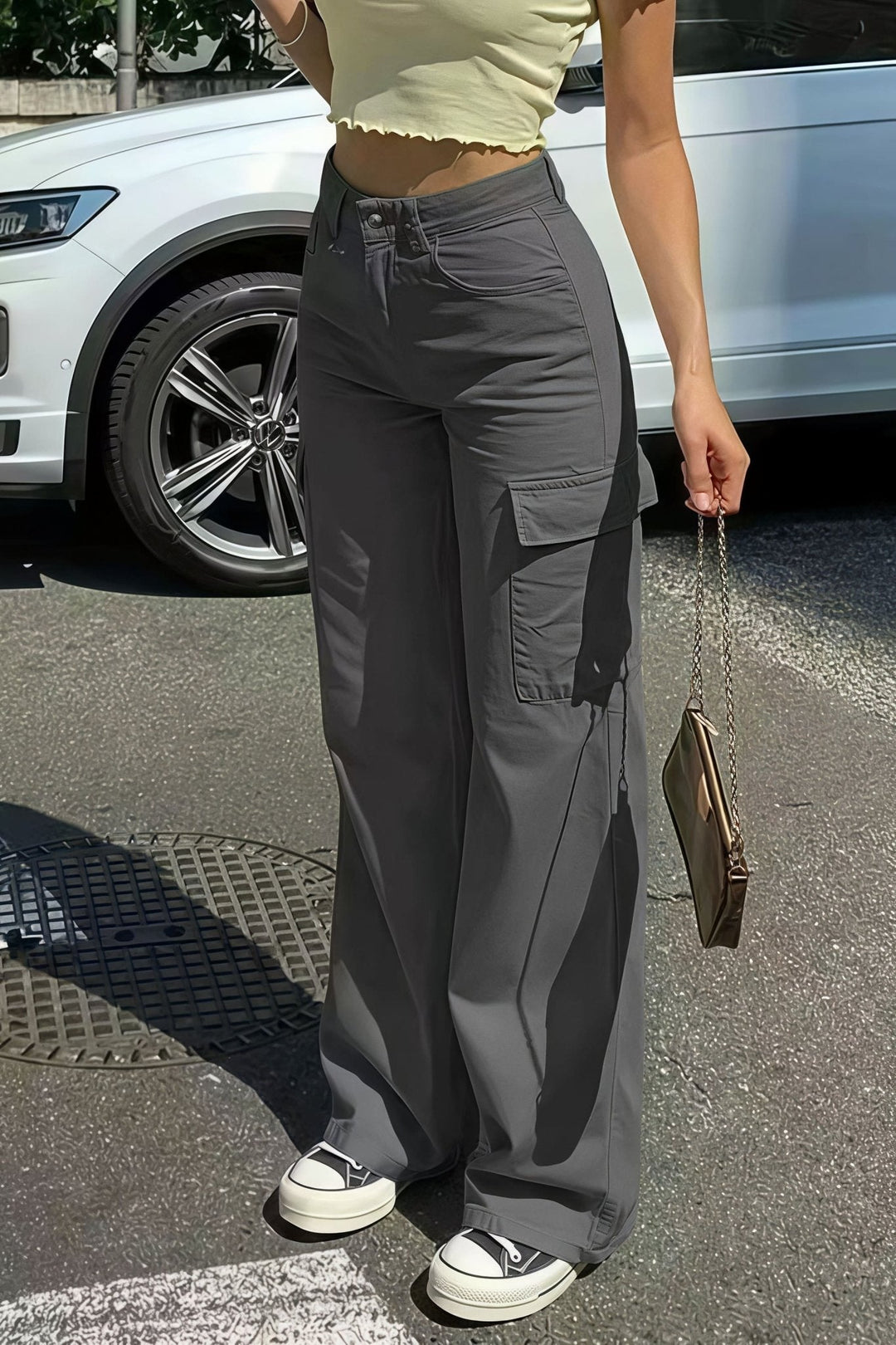 Pocket Cargo Straight Pants charcoal image 1 