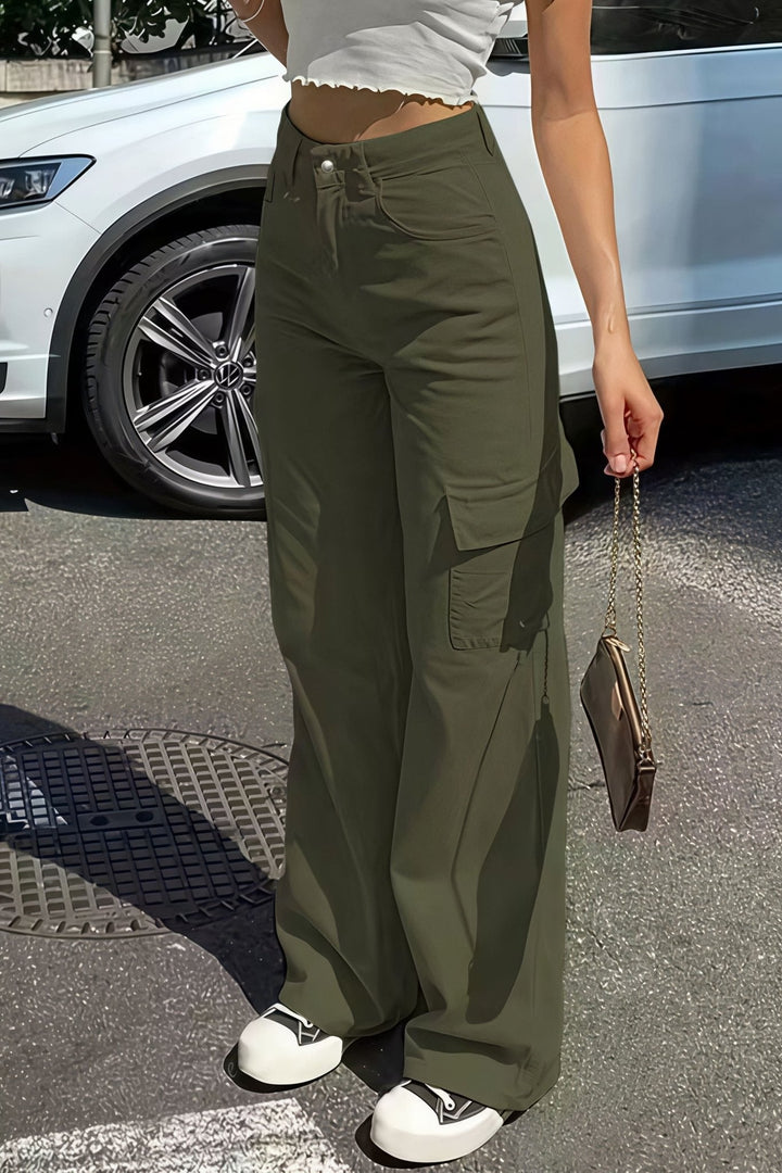 Pocket Cargo Straight Pants olive image 1 