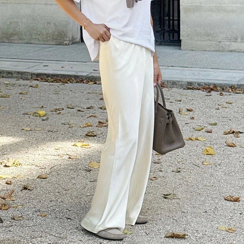 Satin Flare Leg Pants brown image 3 