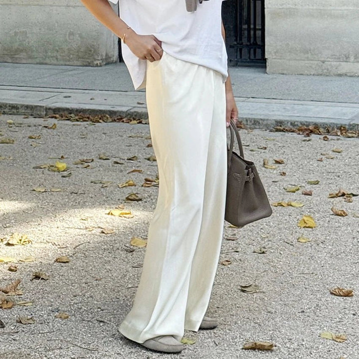 Satin Flare Leg Pants brown image 3 