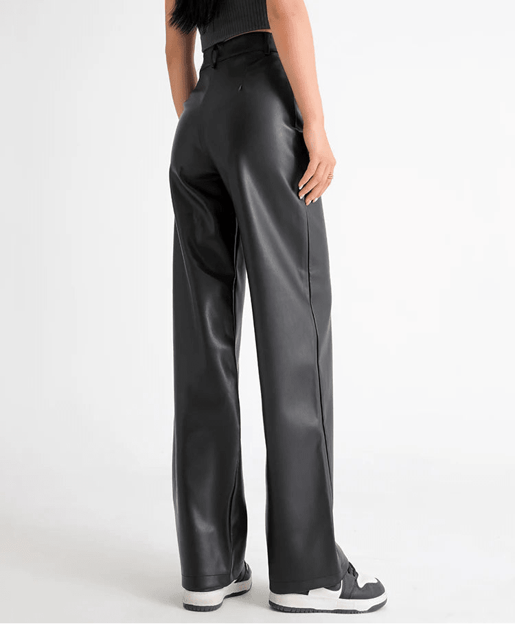 High Waisted Leather Pants coffee image 6 