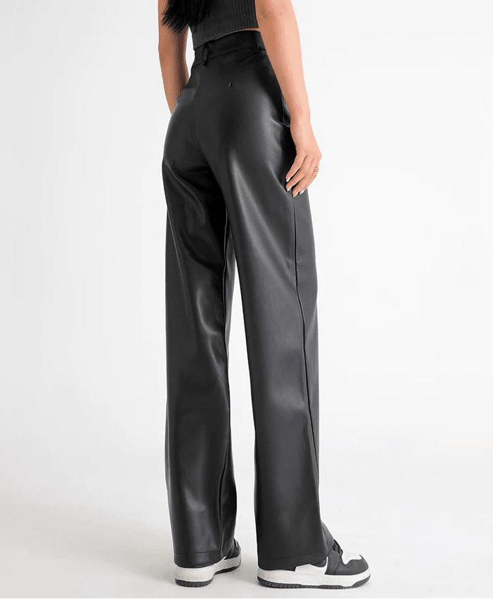 High Waisted Leather Pants coffee image 6 