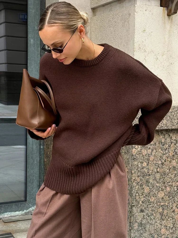 Ribbed Knit Sweater brown image 1 