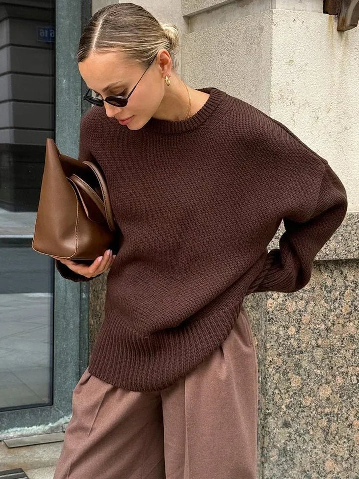 Ribbed Knit Sweater brown image 1 