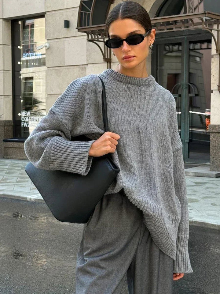 Ribbed Knit Sweater grey image 1 