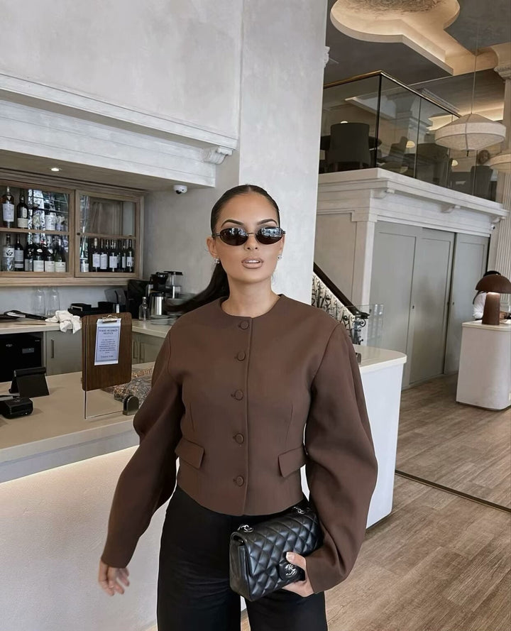 Mocha Blouse &amp; Skirt Set brown image 6 