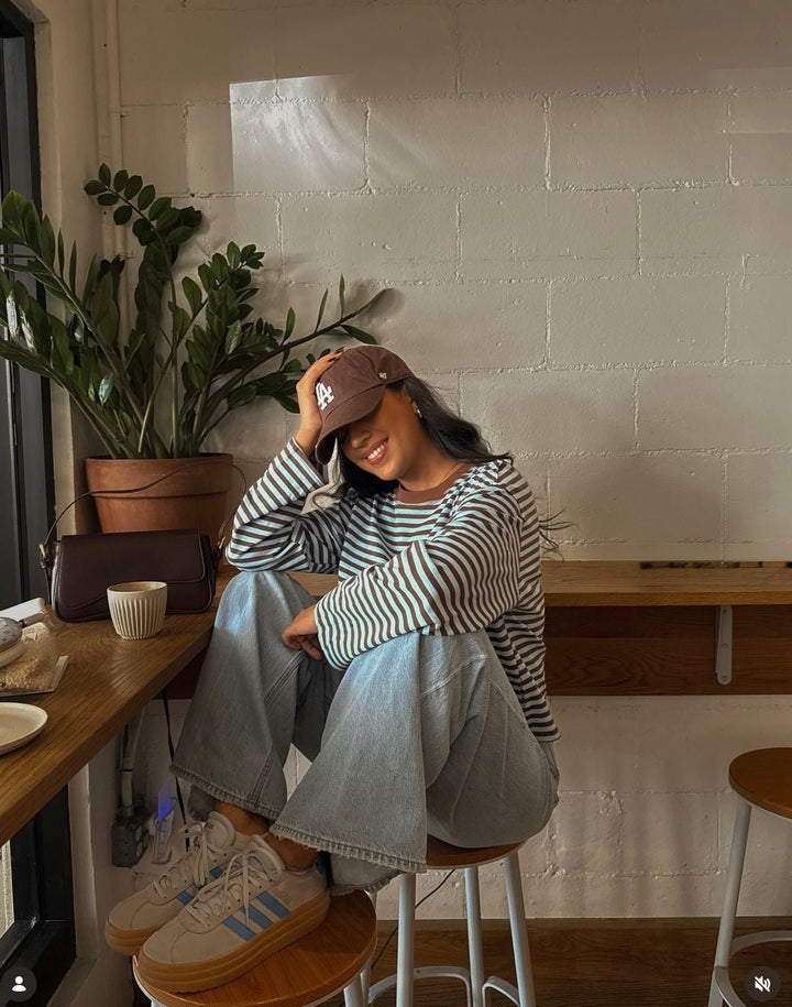 Striped Oversized Knit Sweater turquoise image 2 