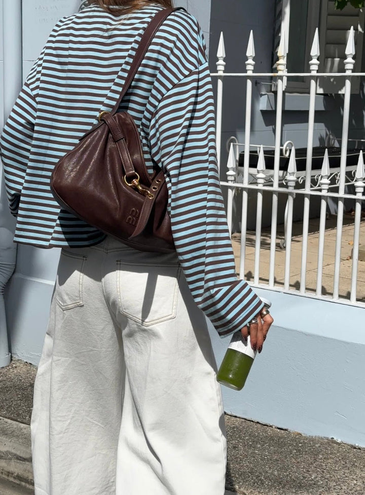 Striped Oversized Knit Sweater turquoise image 4 