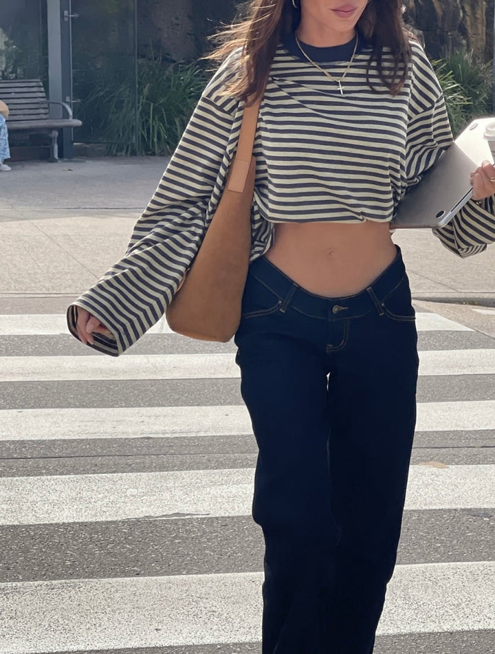 Striped Oversized Knit Sweater yellow image 2 