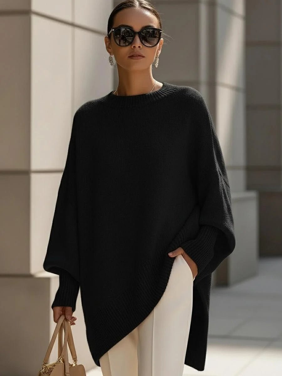 Ribbed Knit Sweater black image 1 