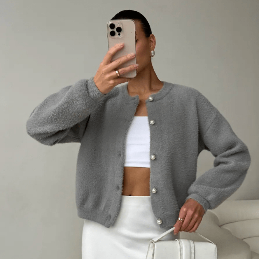 Soft Knit Cardigan gray image 1 