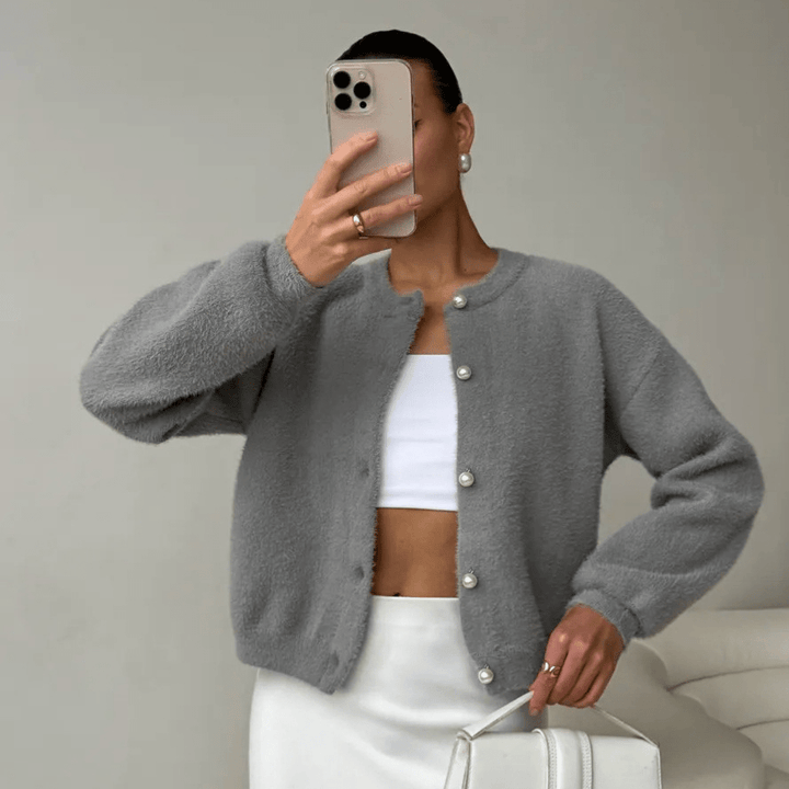 Soft Knit Cardigan gray image 1 
