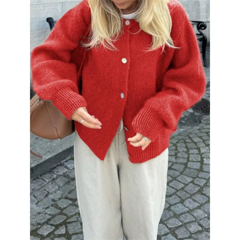 Soft Knit Cardigan red image 5 