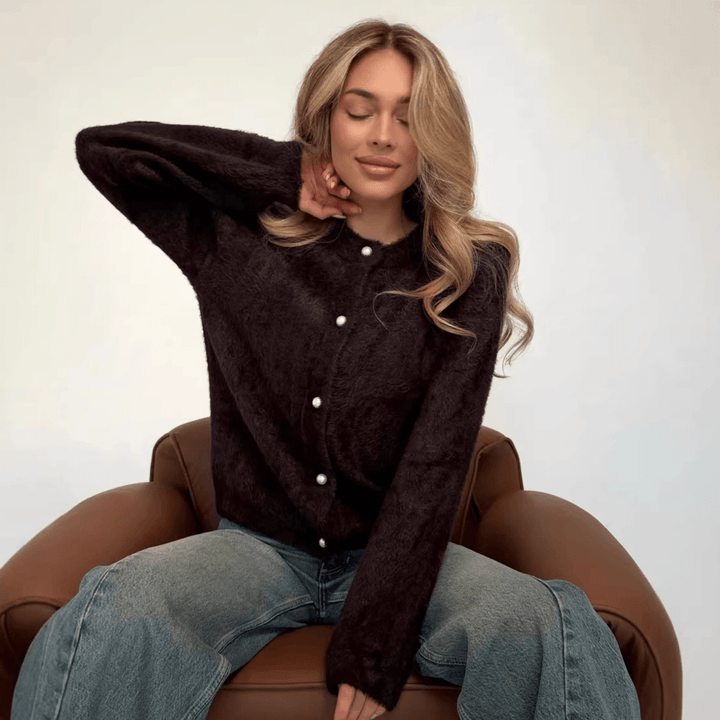 Soft Knit Cardigan dark brown image 1 