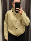 Stand Collar Knitted Cardigan