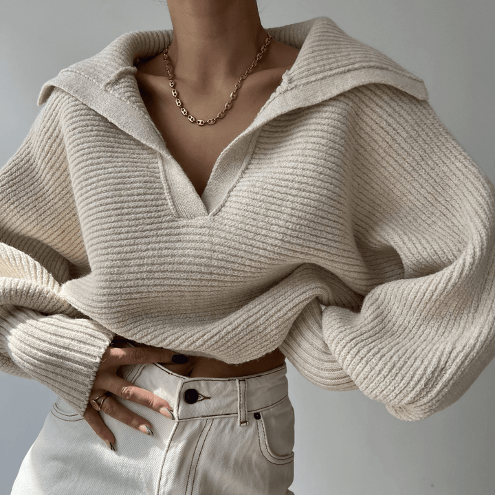 Oversized Knit Sweater beige image 1 