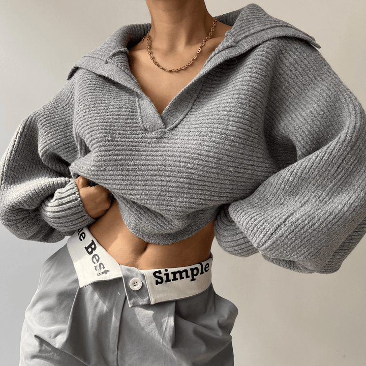 Oversized Knit Sweater gray image 1 