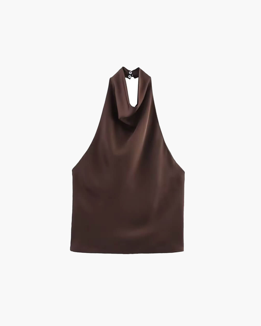 Halter Backless Satin Top dark brown image 1 
